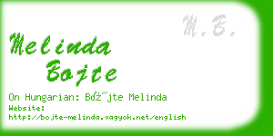 melinda bojte business card